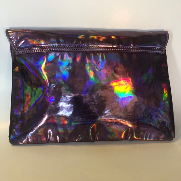 Deena & Ozzy purple holographic envelope clutch - Picture 2 of 5